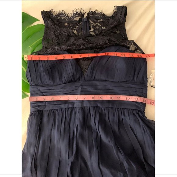 NWT Aidan Mattox Embellished Lace & Silk Chiffon Gown Twilight Blue [ SZ 6‎ ] - Picture 10 of 15